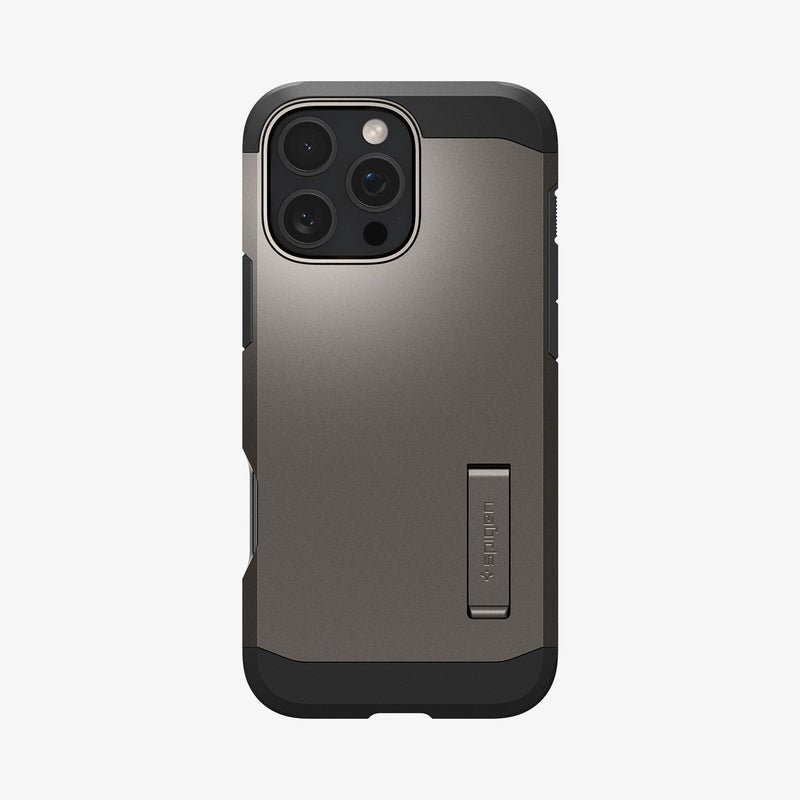 ACS08012 - iPhone 16 Pro Max Case Tough Armor AI (MagFit) in Gunmetal showing the back
