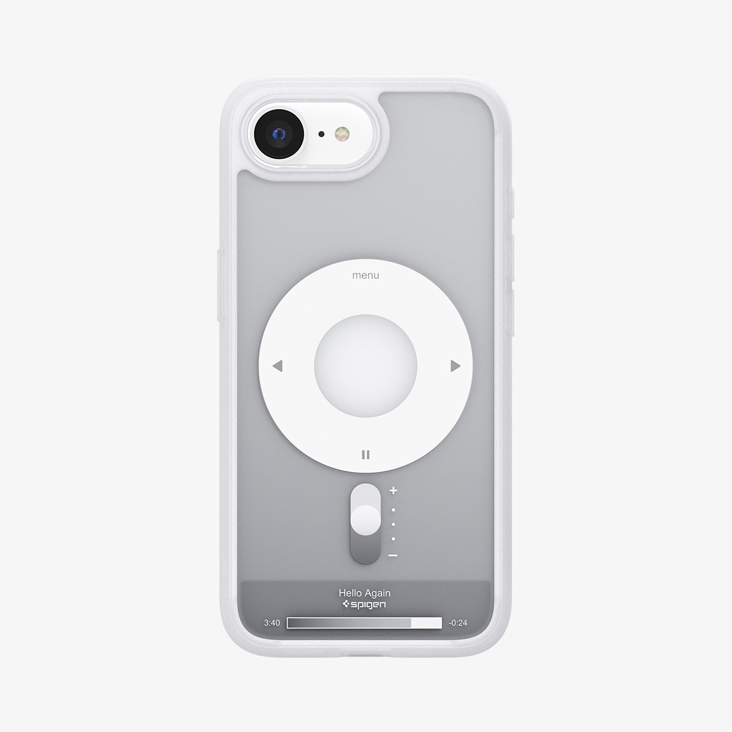 ACS09147 - iPhone 17e Case Ultra Hybrid Classic (MagFit) in Classic Silver showing the back