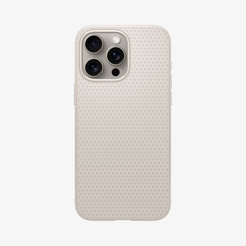 ACS07212 - iPhone 15 Pro Max Case Liquid Air in Natural Titanium showing the back