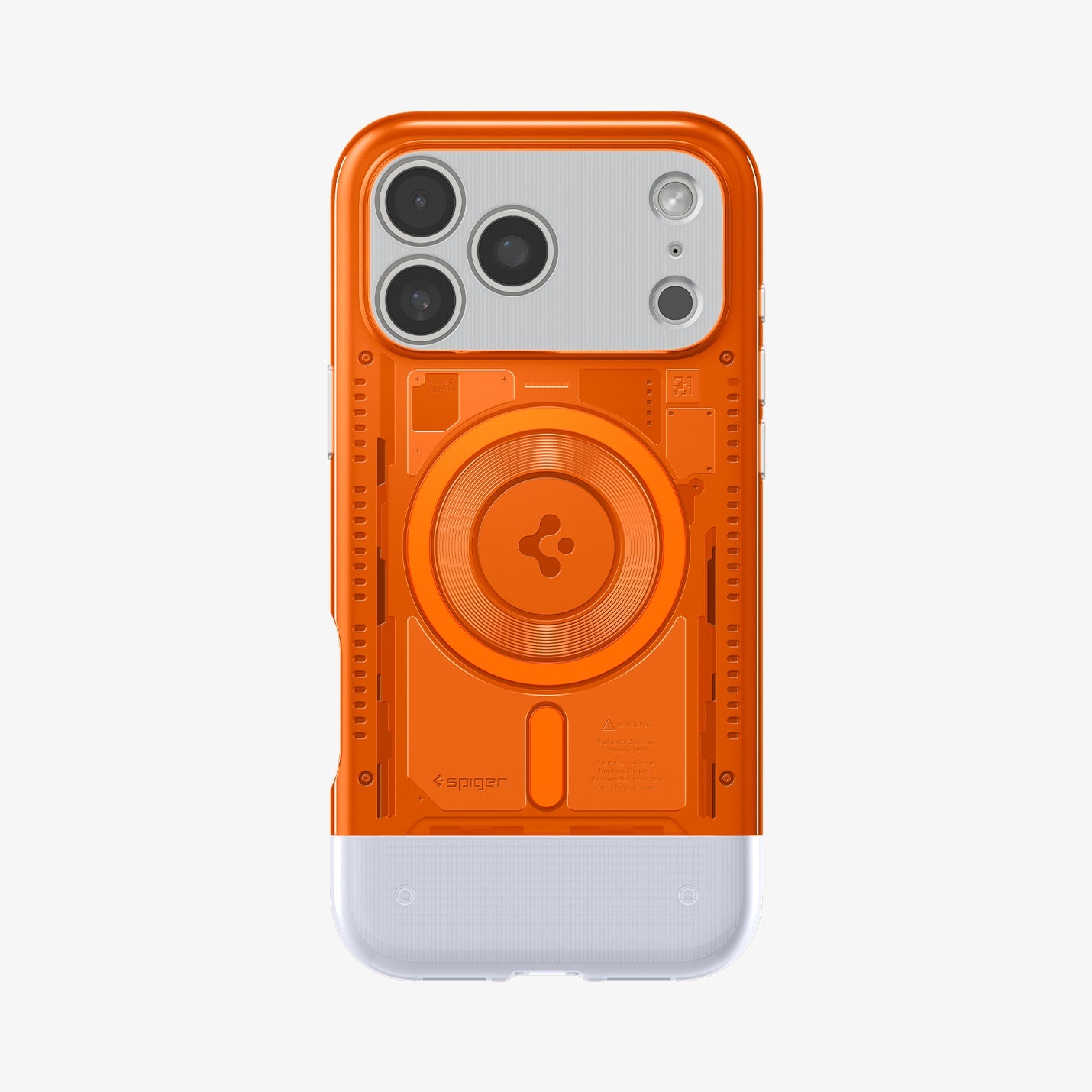 ACS09910 - iPhone 17 Pro Max Case Classic C1 (MagFit) in tangerine showing the back