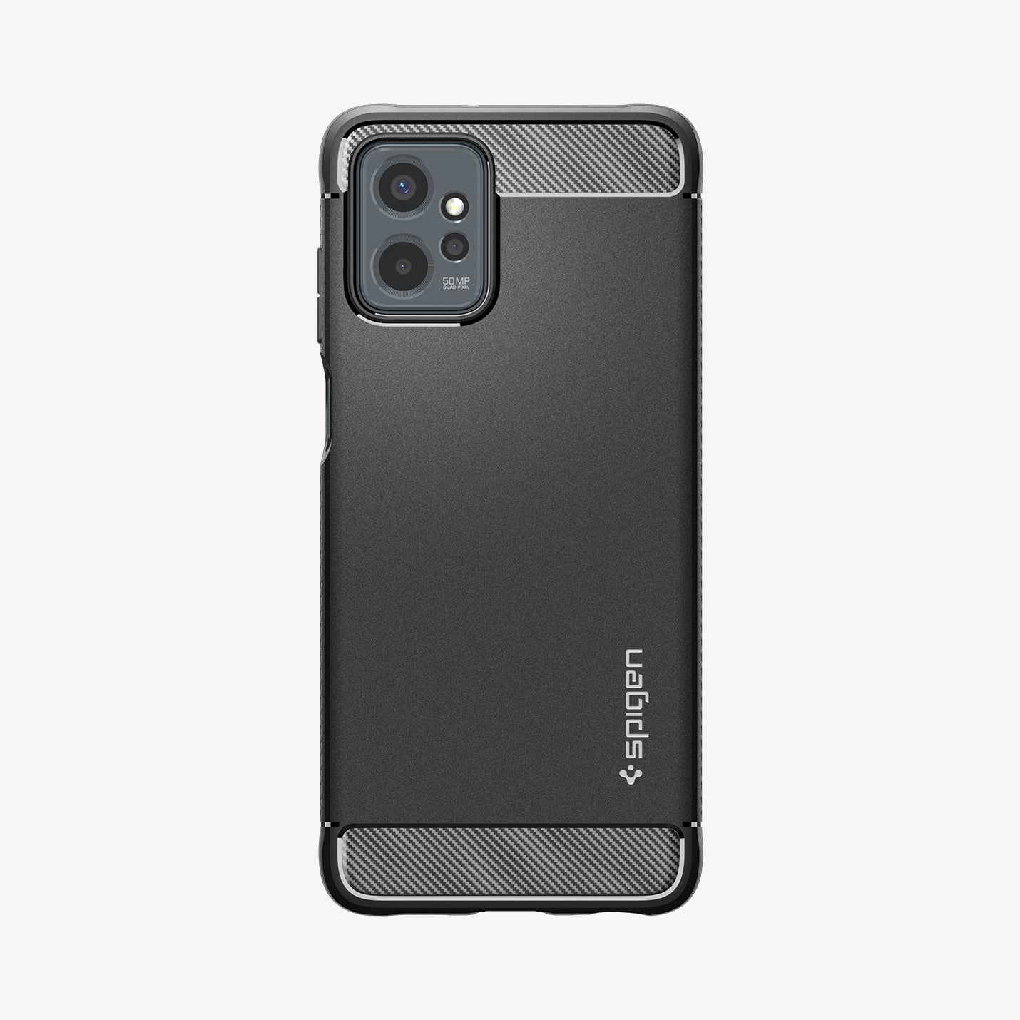 ACS06432 - Moto G Power 2023 Case Rugged Armor in black showing the back